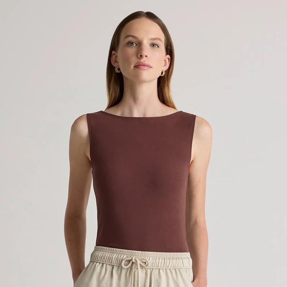Quince Chocolate Brown Tank Top